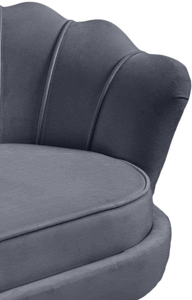 Gardenia  Velvet Upholstered Chair, Gray