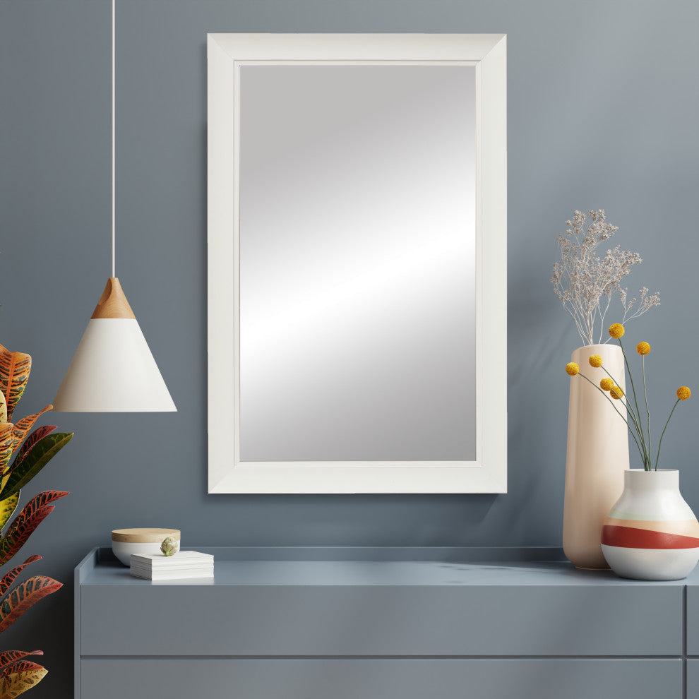 Blanco White Framed Wall Mirror, 30"x40"