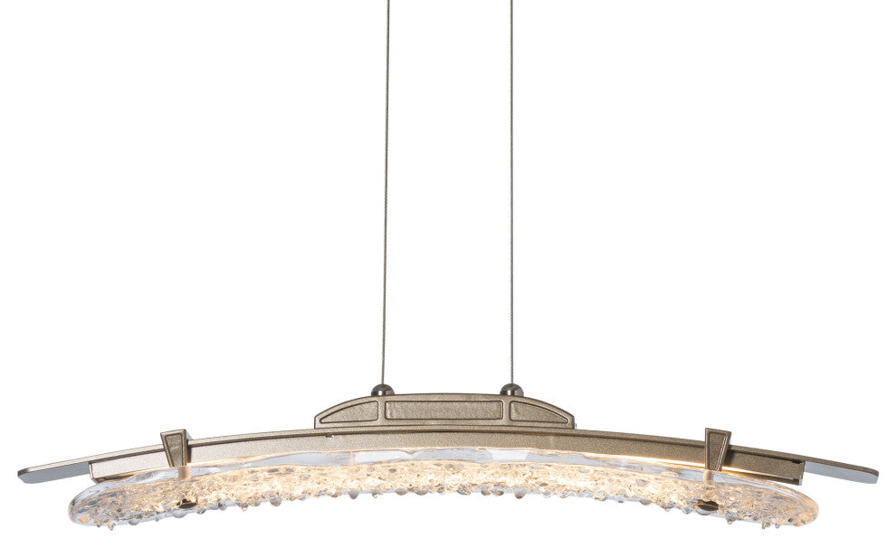 Glissade LED Pendant Soft Gold Clear Glass Standard
