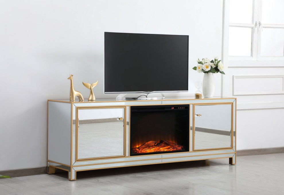 Elegant MF70172G-F1 Reflexion 72" Mirrored Tv Stand