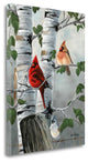 "Cardinals And Titmouse" By Julie Peterson, Giclee Print on Gallery Wrap Canvas