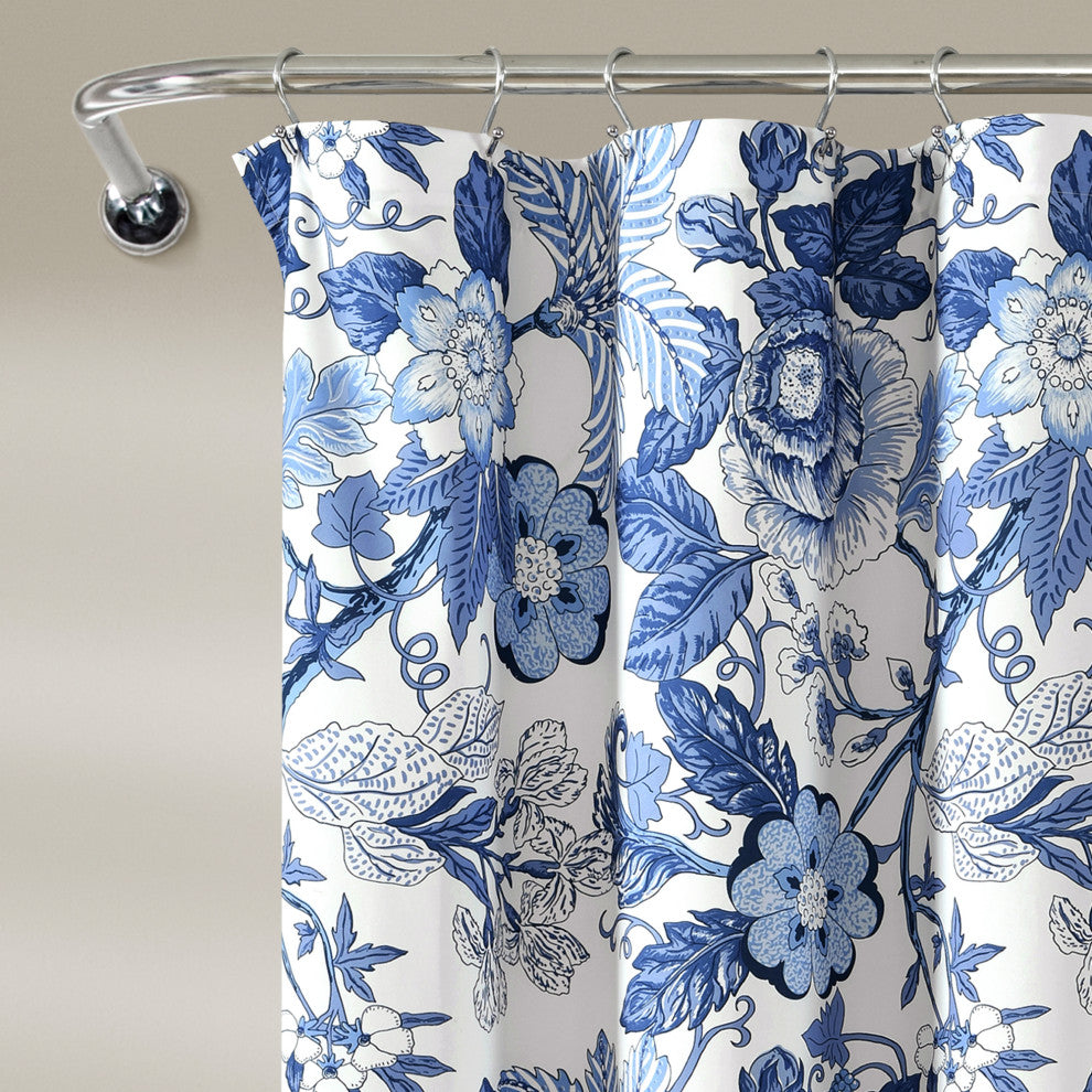 Sydney 72"x72" Shower Curtain, Navy/White
