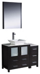 Torino 42" Espresso Modern Bathroom Vanity With Side Cabinet, FFT3072CH