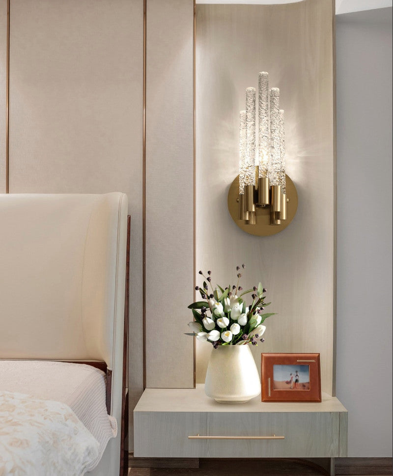 Crystal rod wall light fixture for bedside, living room., 1 Style