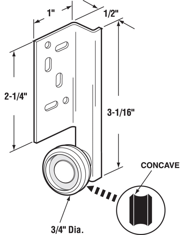 Drawer Track Center Roller, 2Pack