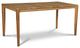 Del Ray 63-inch Rectangular Teak Outdoor Dining Table with Umbrella Hole