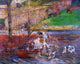 Paul Gauguin Landscape with Geese, 20"x25" Gallery Wrapped Canvas Print