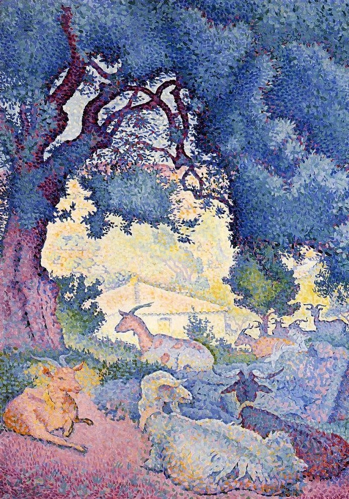 Henri Edmond Cross Goats, 18"x27" Wall Decal