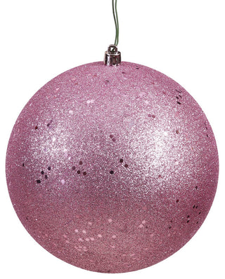 Vickerman 6" Mauve Sequin Ball Ornament, 4 per Bag