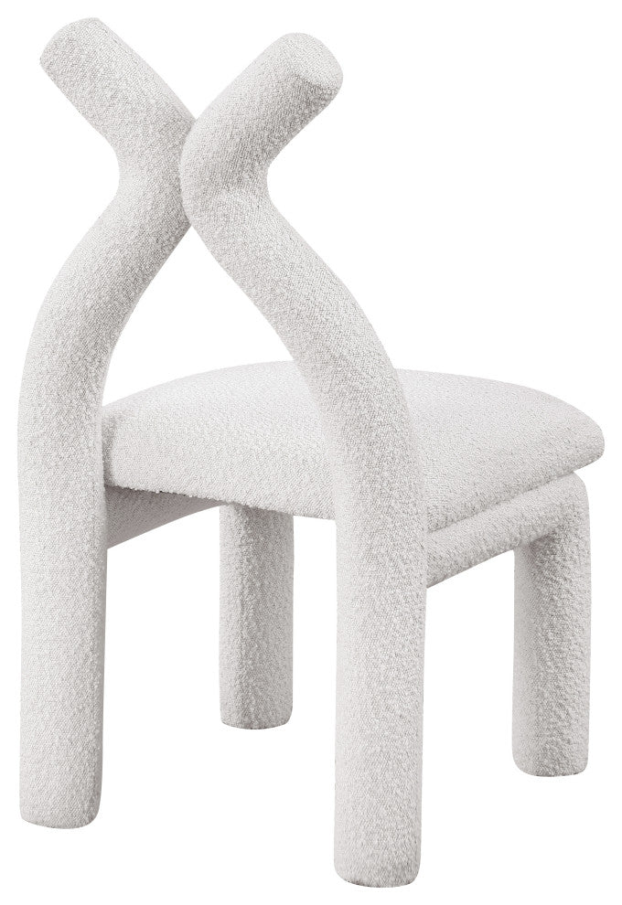 Xena Boucle Fabric Upholstered Accent/Dining Chair, Cream