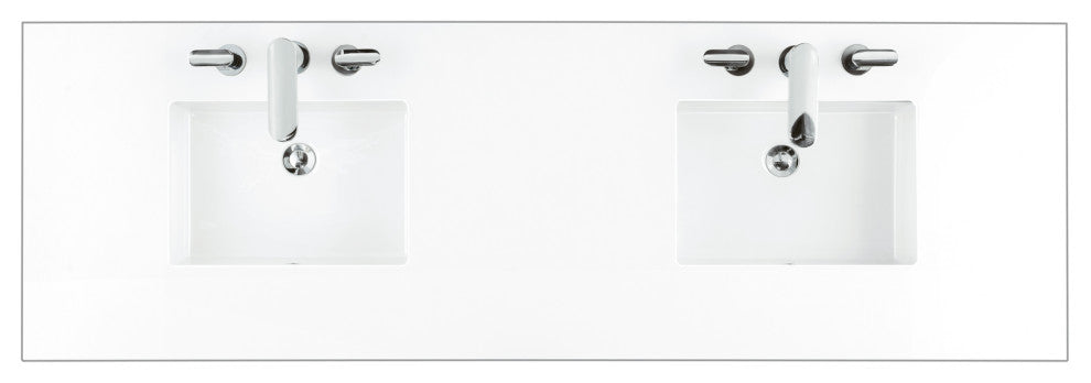 Metropolitan 72" Double Vanity, American Walnut, Classic White Quartz Top