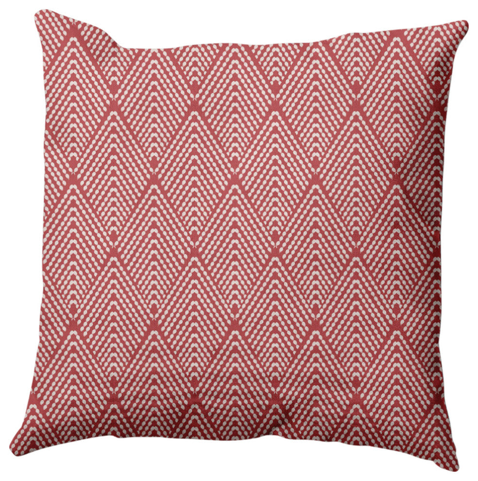 Lifeflor Diamond Decorative Throw Pillow, Ligonberry Red, 18"x18"