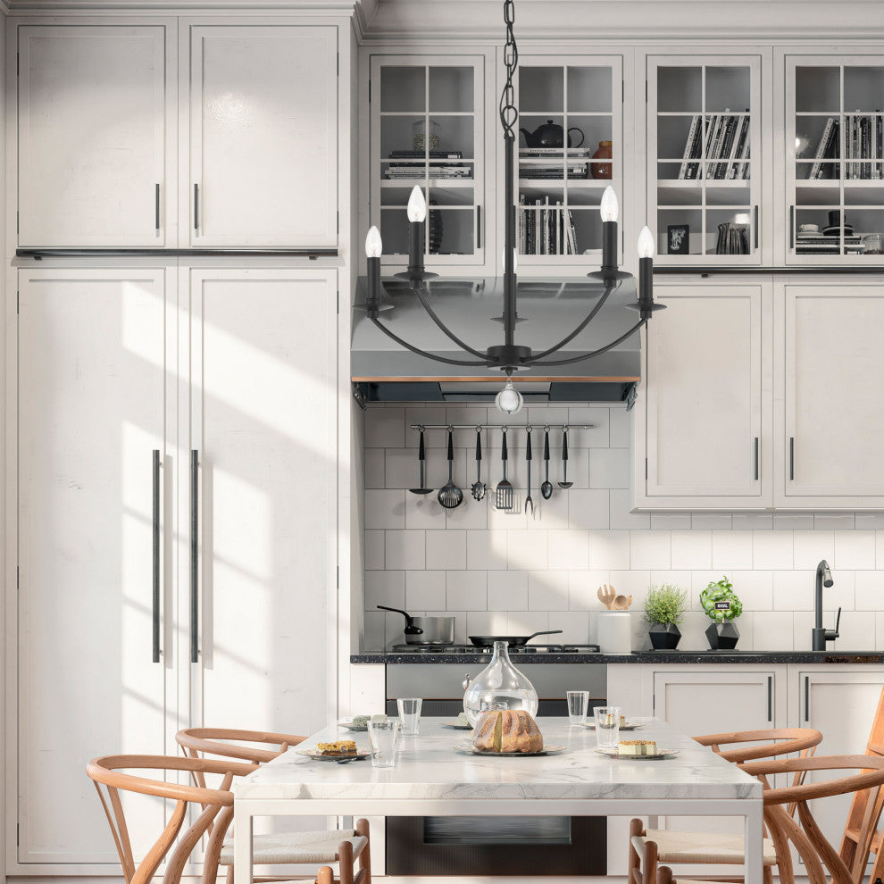 Crystorama Lighting Group MIL-8005 Mila 5 Light 23"W Taper Candle - Black