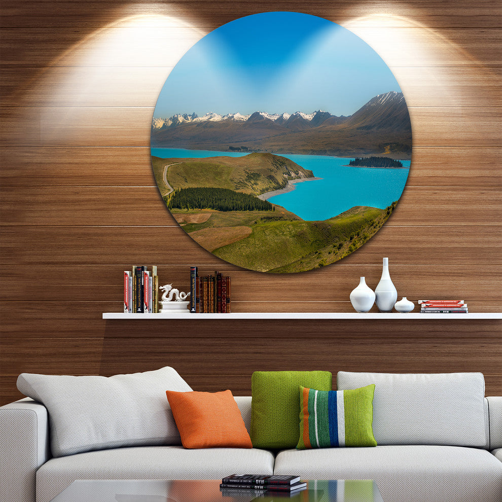 Fantastic Calm Landscape Of New Zealand, Landscape Round Wall Art, 36"