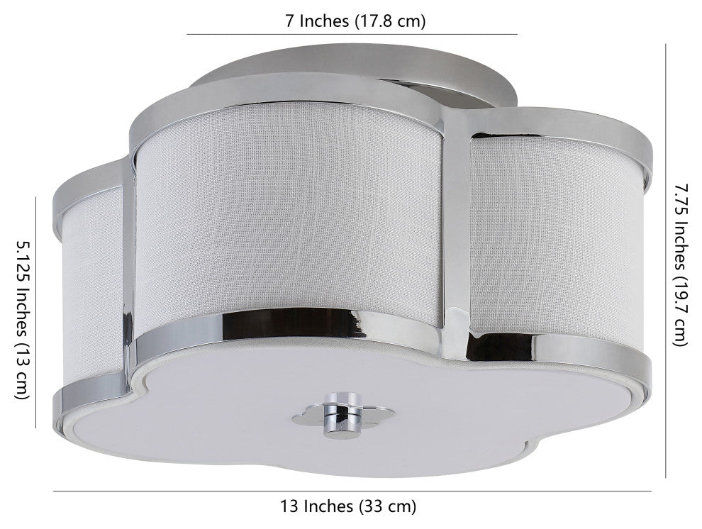 Quatrefoil 13" Scalloped Shade Metal Classic Glam LED Flush Mount, Chrome