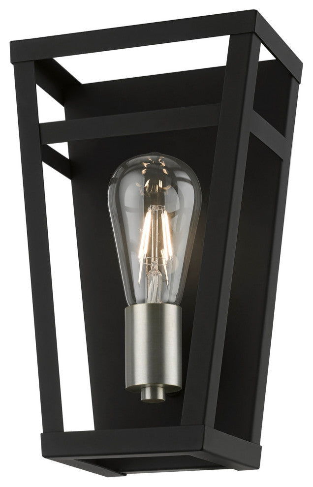 Schofield 1 Light Black With Brushed Nickel Accents ADA Sconce