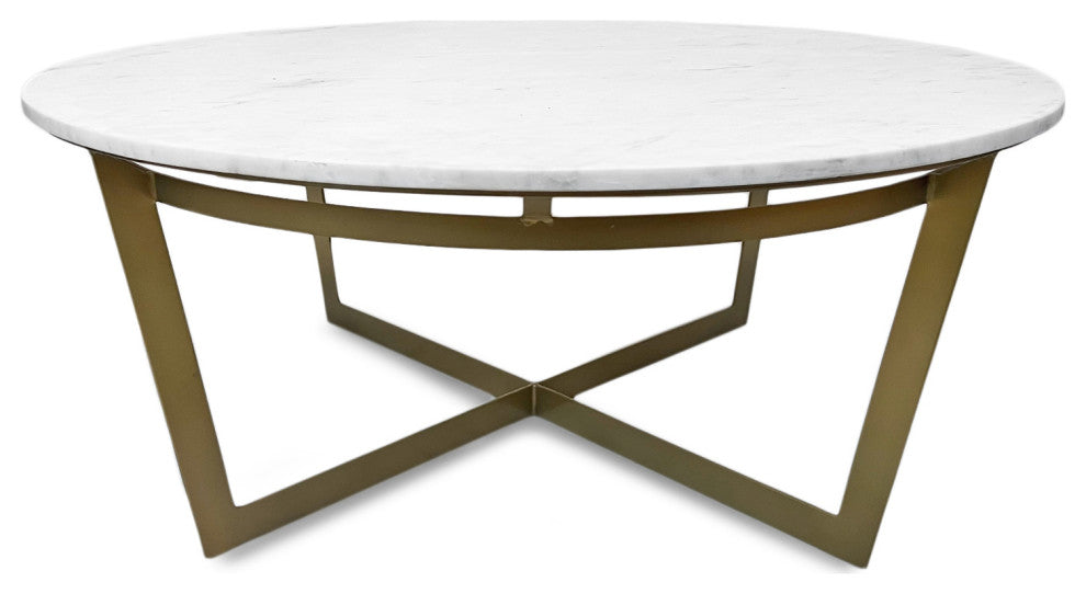 Marble & Brass Round Coffee Table