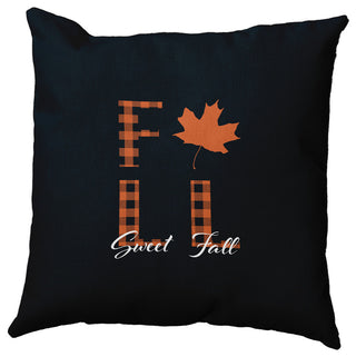 Sweet Fall Indoor/Outdoor Throw Pillow, Black, 20"x20"