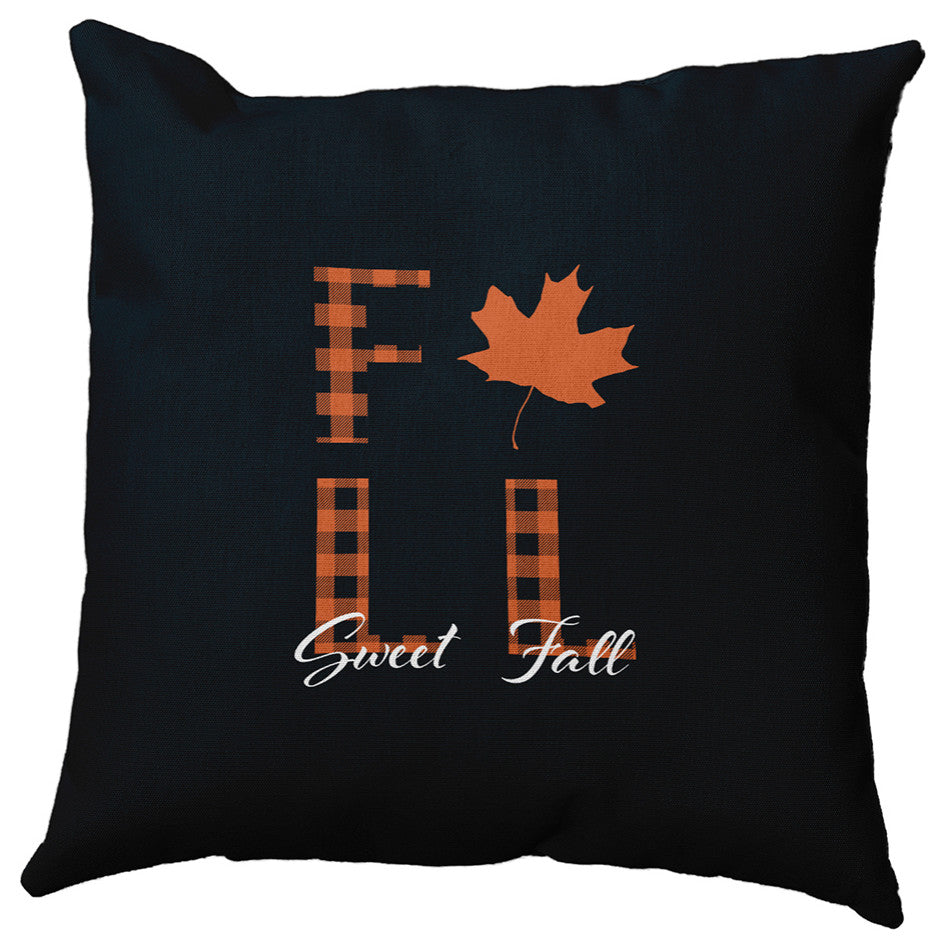 Sweet Fall Indoor/Outdoor Throw Pillow, Black, 20"x20"