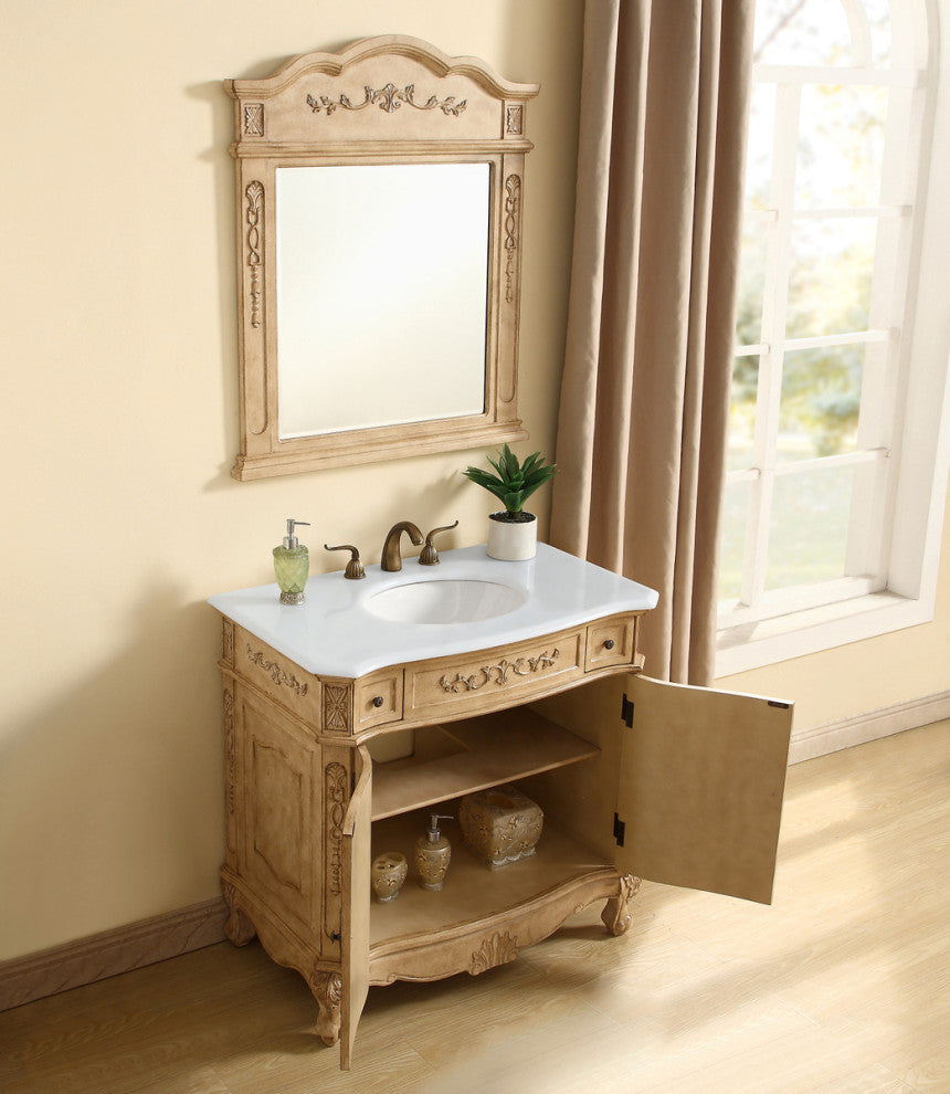 36" Single Bathroom Vanity, Vintage Mint