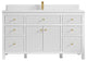 Sonoma 60 Single Sink Reeded Bathroom Vanity in White 1.5" White Quartz