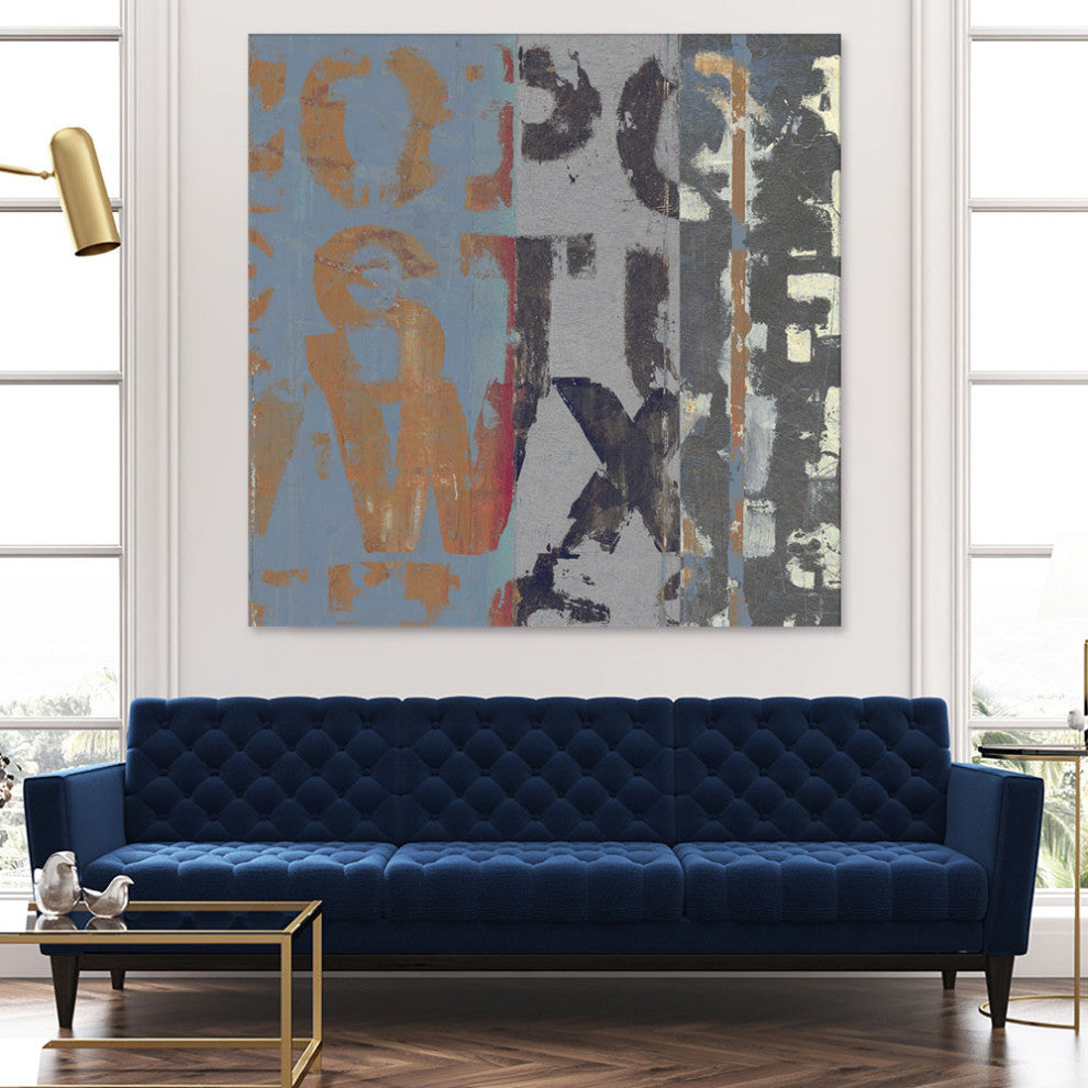 "Alphabet Overlay II" Fine Art Giant Canvas Print, 54"x54"