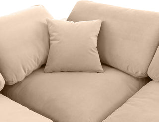 Comfy Upholstered Modular Sofa, Beige, 2-Piece: 2 Corner Chair, Velvet