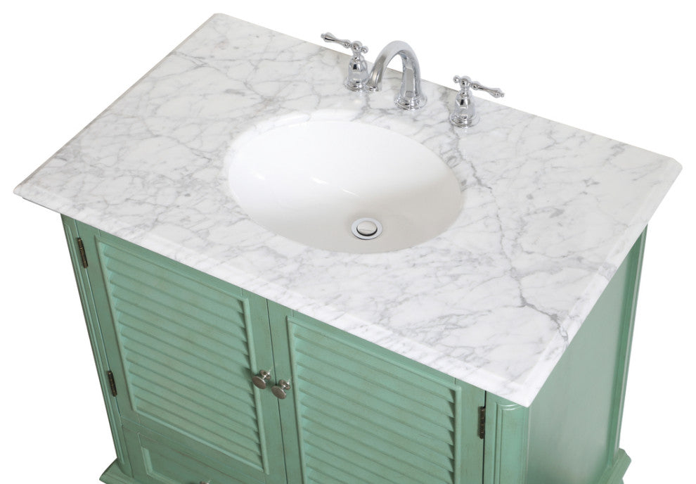 Home Living Single Bathroom Vanity, Vintage Mint, 36"
