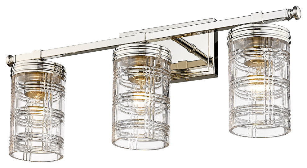 Zlite 344-3V-PN 3-Light Vanity, Clear