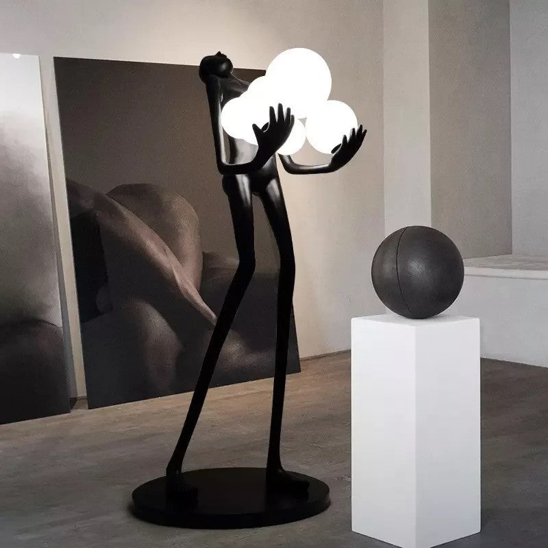 71'''' Black Novelty Floor Lamp