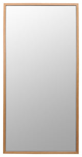 Erso Rectangular Modern Red Oak Wood Mirror
