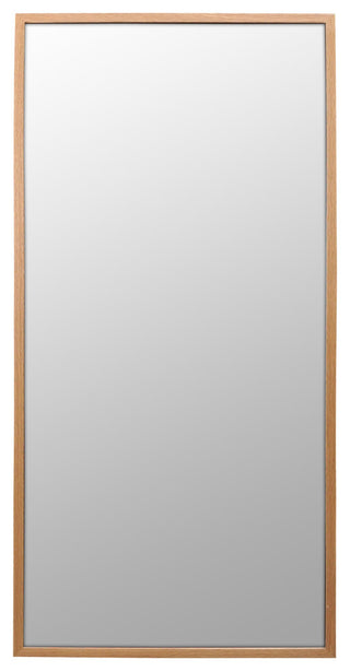 Erso Rectangular Modern Red Oak Wood Mirror