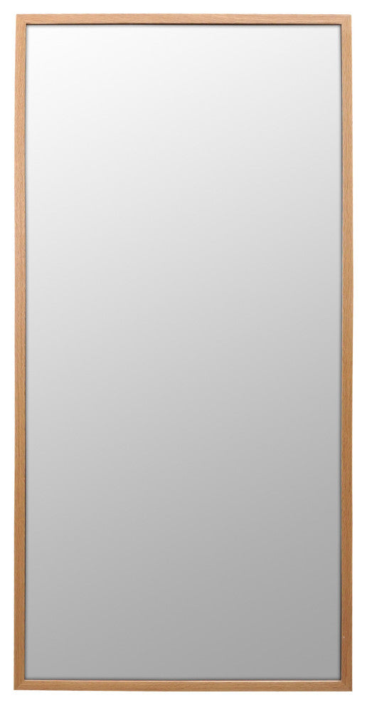 Erso Rectangular Modern Red Oak Wood Mirror