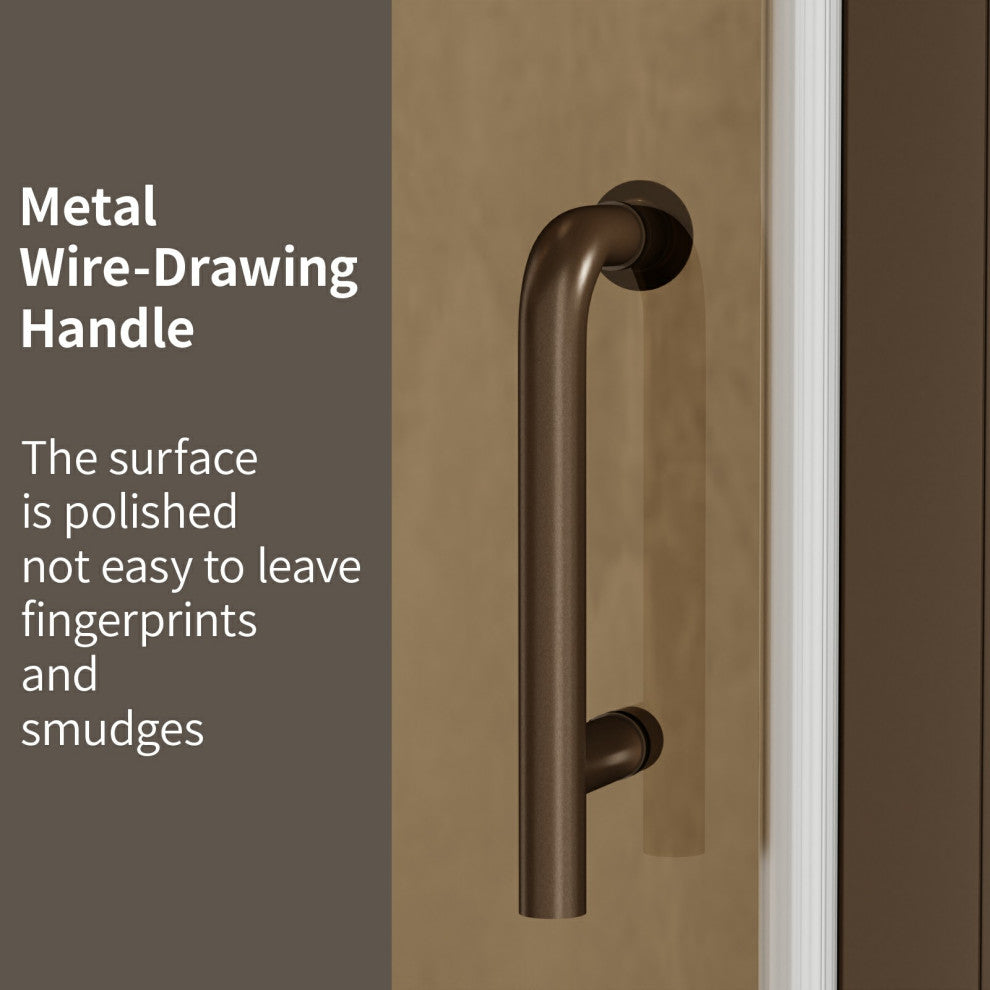 ExBrite Frameless Bifold Shower Door, Brown Glass, 36"x72"
