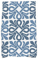 18x30" Tiki Square, Geometric Print Hand Towels, Blue