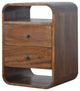Chestnut Curve 2 Drawer Nightsand