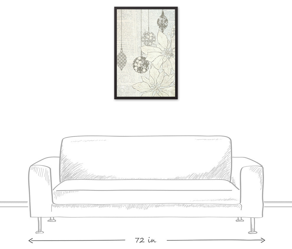 Silver Ornaments 20x30 Black Framed Canvas
