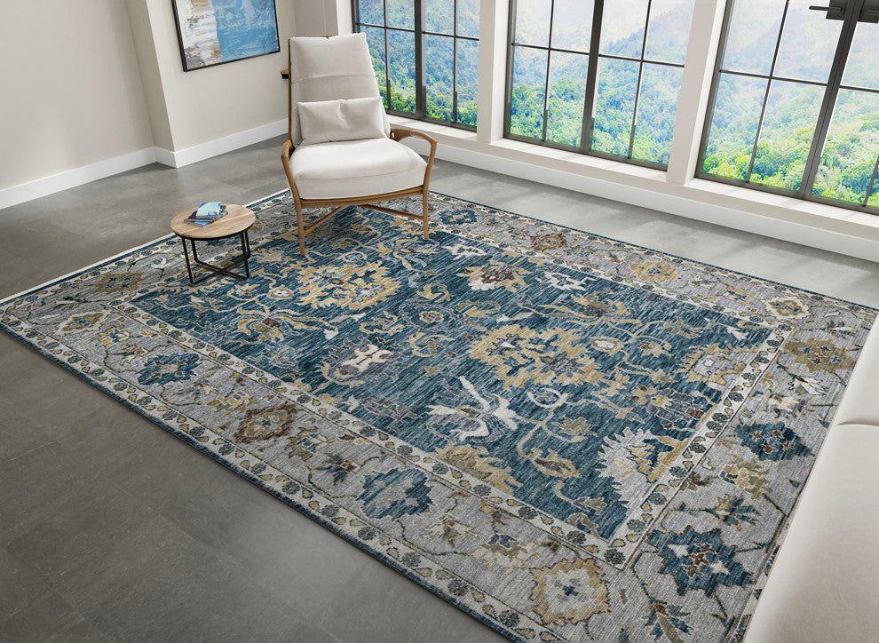Blu Spalding Area Rug, Blue, 8' x 10', Oriental