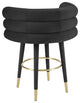 Betty Velvet Barstool, Black, Counter Height