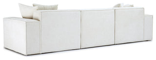 Mindy Chenille Basketweave Modular Sofa, Cream