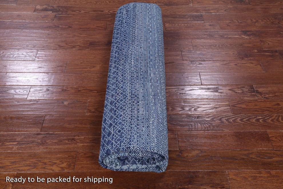 8' 11" X 12' 1" Savannah Grass Handmade Wool Rug - Q13204