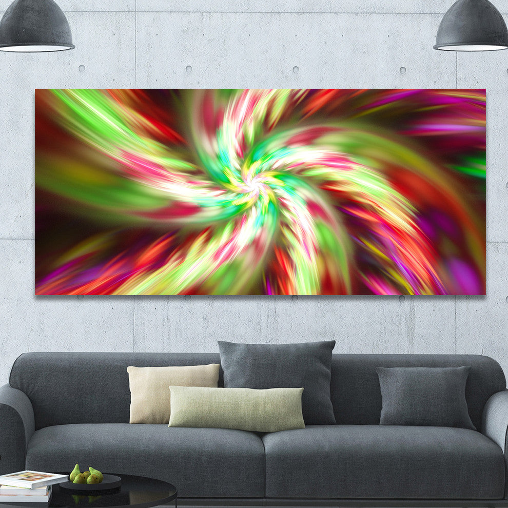 Exotic Multi Color Flower Petal Dance, Large Floral Canvas Art Print, 60"x28"