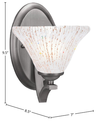 Zilo Wall Sconce, Graphite, 7" Frosted Crystal Glass