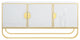 Nicole Miller Jacelynn Sideboard, White/Gold, 3-Door