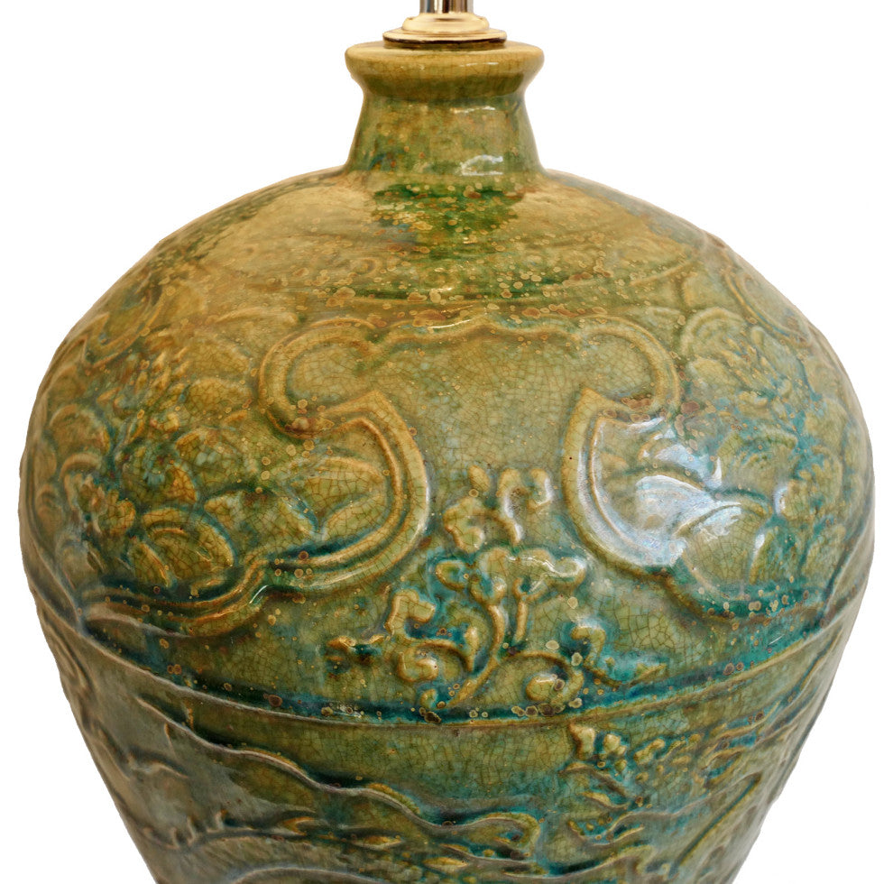 Vintage Green Ceramic Table Lamp