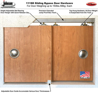 Bypass Doors 60 x 80 | Planum 0015 Oak with  | Sturdy Rails