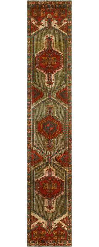 Fine Vintage Distressed Inzir Rust/Beige Runner, 2'4x13'8