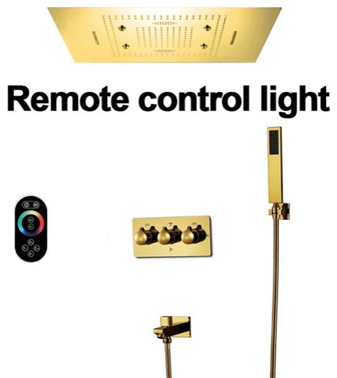 LED Mist Hot and Cold Shower System, Square Hand Shower, Remote Control