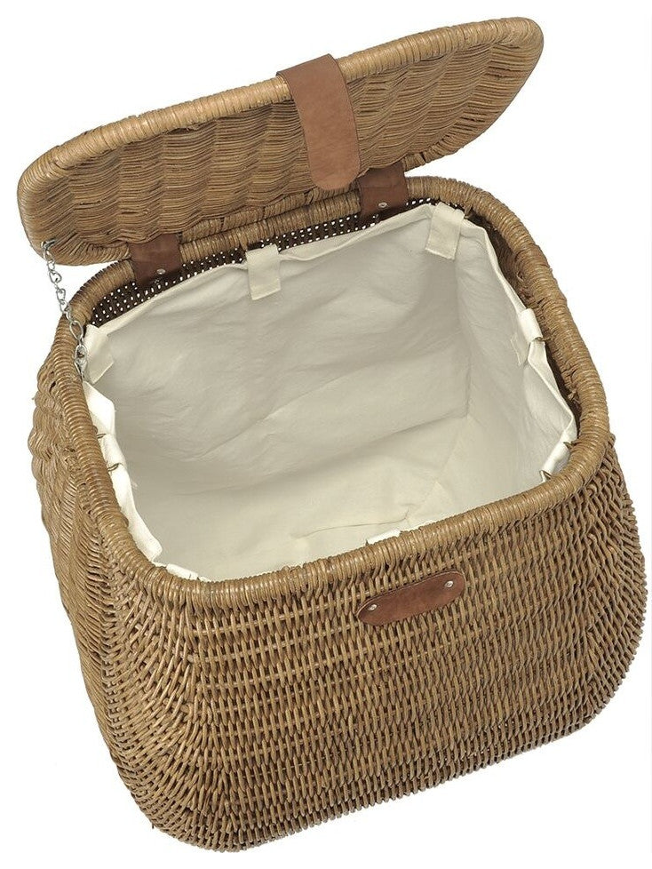 Wicker Hamper With Liner, 2 Load Capacity