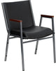 Hercules Series Heavy Duty Black Vinyl Stack Chair With Arms